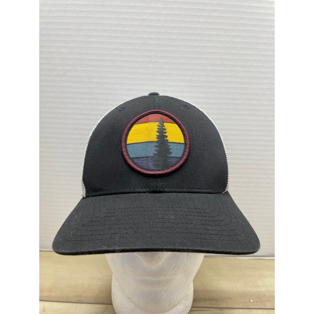 Columbia horizon pine tree sunrise fitted flexfit mesh cap hat S/M